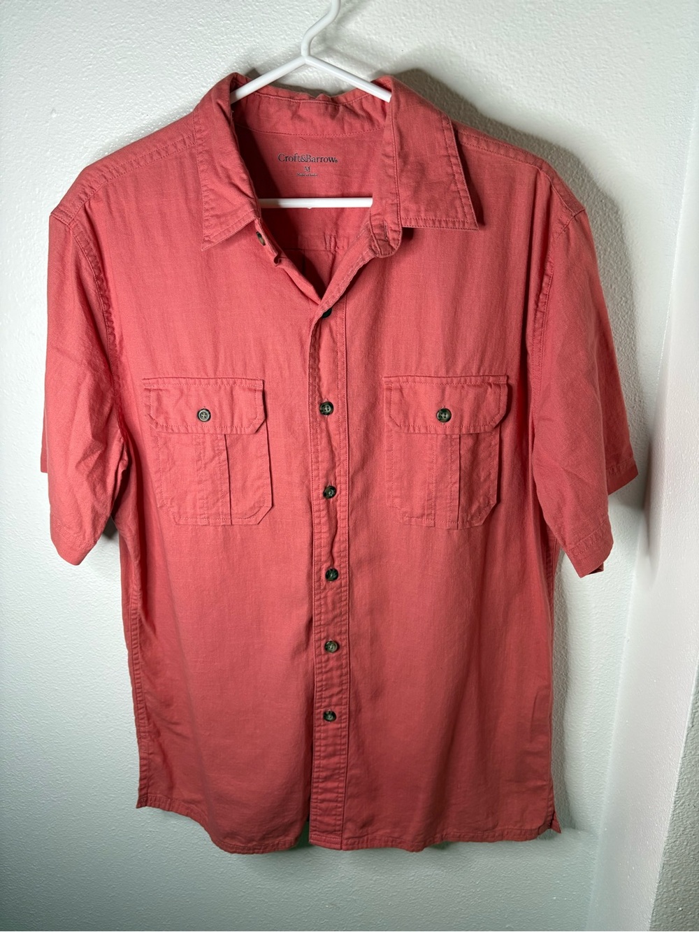 croft & barrow Coral Short-Sleeve Button-Down Shirt